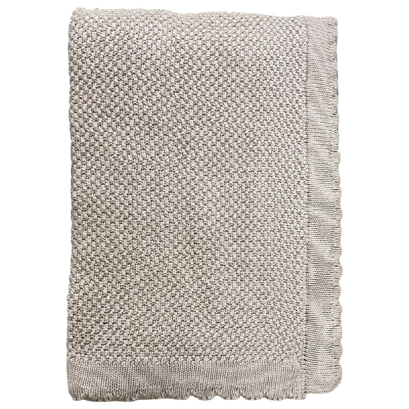 Baby Plaid i Beige - Strikket Bomuld til Børneværelset
