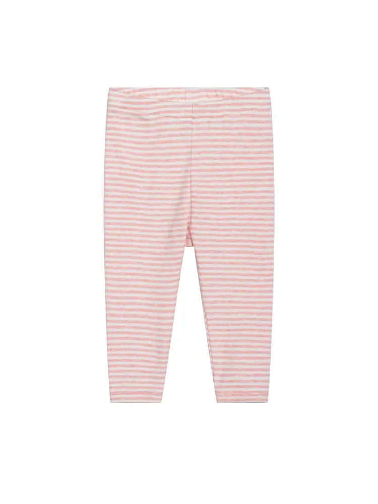 Økologiske Stribede Leggings til Baby i Koralfarve - Udsalg!