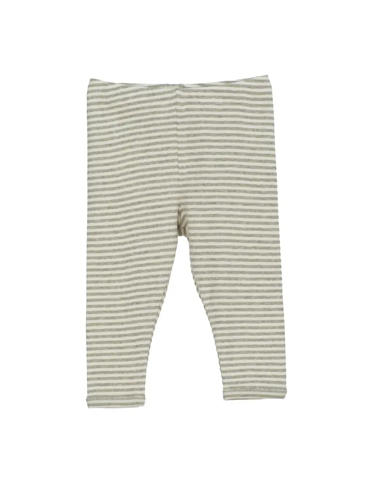 Stribede Baby Leggings i Sage Ecru - Økologisk Komfort