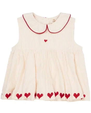 Bæk Og Bølge Bluse med Hjerter - Dusty Rose 98