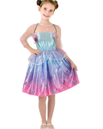 Barbie Forårsprinsesse Kostume - Kjole med Hårbånd