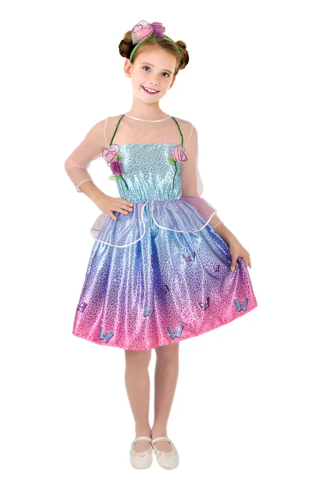 Barbie Forårsprinsesse Kostume - Kjole med Hårbånd