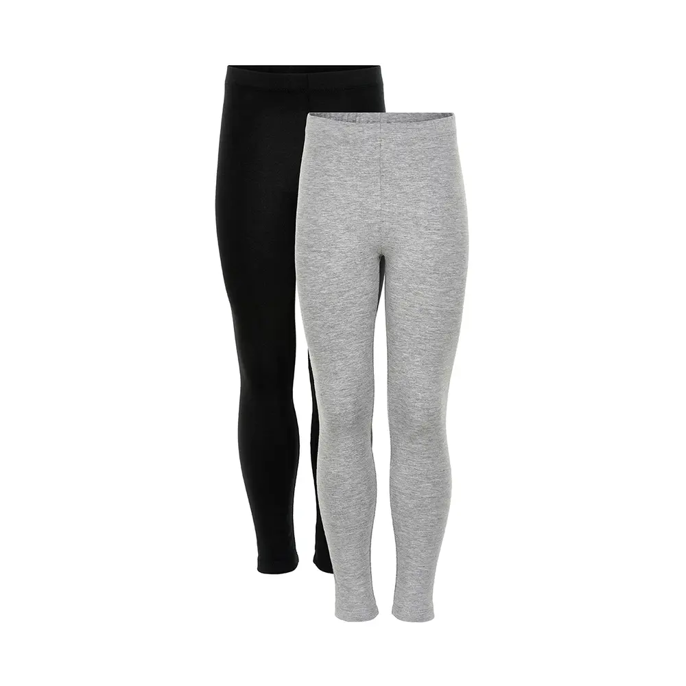 Basis Leggings - 2 par i grå og sort - Fantastisk tilbud!