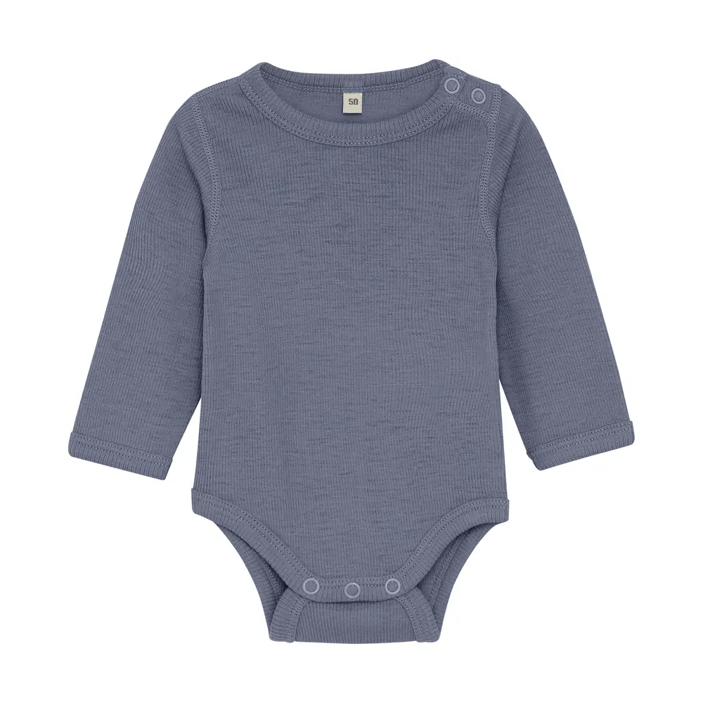 Uld Body Langærmet - Solid Folkstone Gray Melange 80% Rabat!