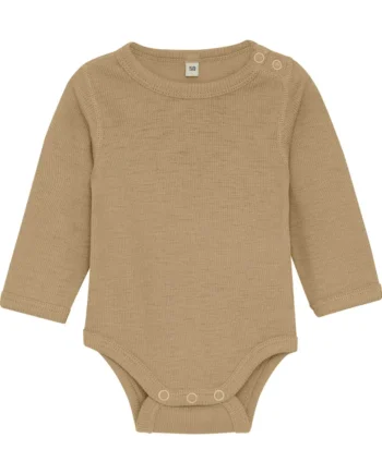 Uld Body Langærmet - Solid Light Camel Melange - Tilbud!