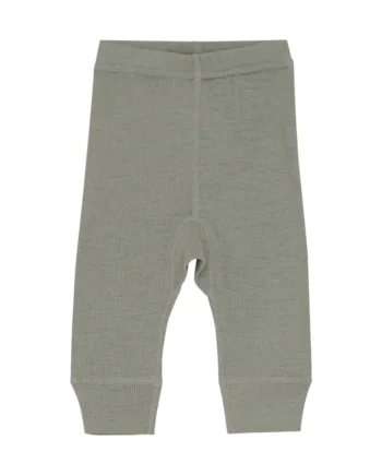 Uld Leggings - Solid Forest Fog Melange fra Bekids
