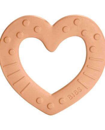 Bibs Baby Bidering Heart Peach – Ideel til Tandfrembrud