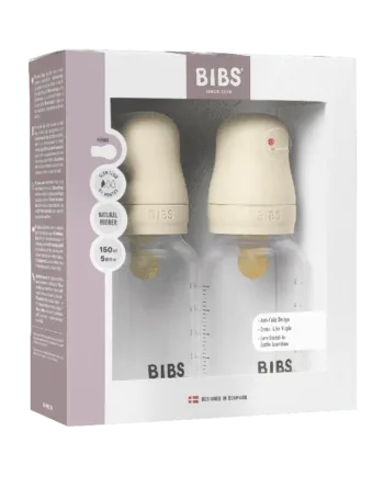 Bibs Babyflaske Rund Latex 150 ml – Slow Flow Ivory Tilbud