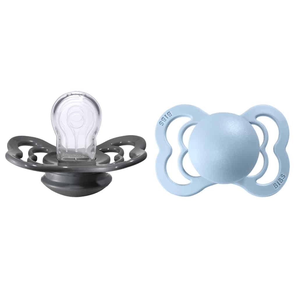 BIBS Supreme Silikone Sut - Iron Baby Blue Tilbud