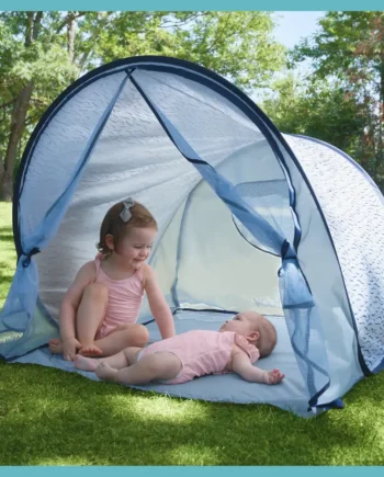 Blå Bølger Pop-up UV Telt til Baby – Solbeskyttelse 50+
