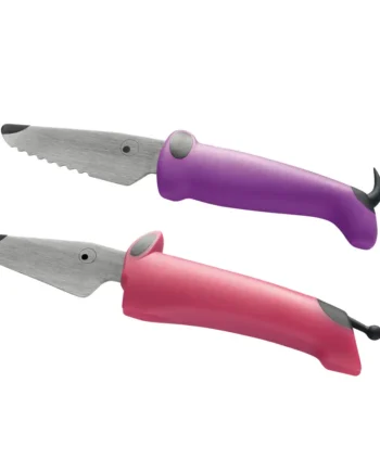 Børnekokkeknivsæt i Pink og Lilla - Sikker Madlavning!