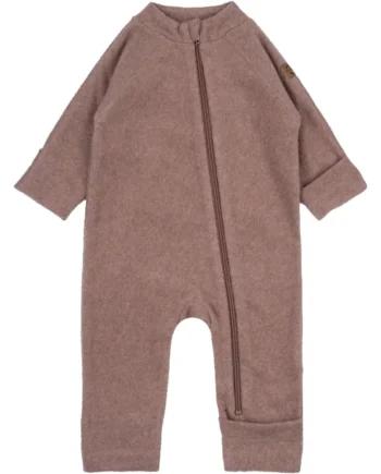 Blød Bomuld Fleece Baby Dragt - Burlwoodme fra Mikk-line