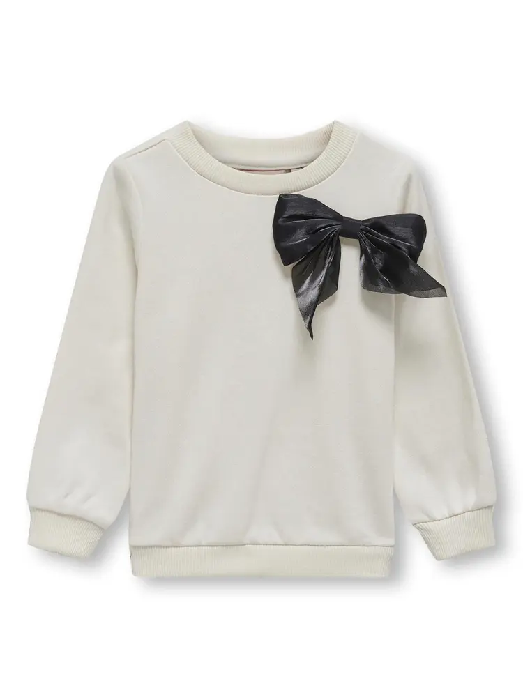 Hvid Sweat med Sløjfe - Cloud Dancer fra Kids Only