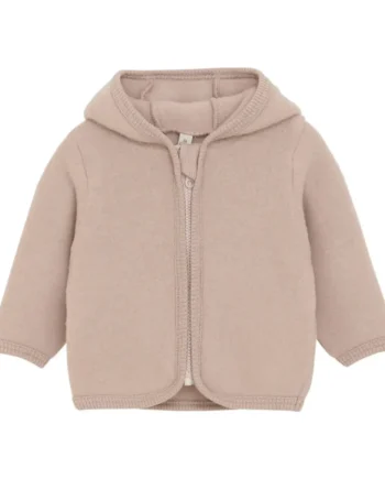 Sød cardigan med bamseører i uldfleece - Mahogany Rose