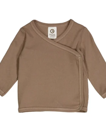 Blød baby cardigan i valnød – Müsli Cardigan Walnut 62