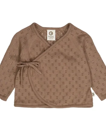 Blød baby cardigan i valnød - Müsli