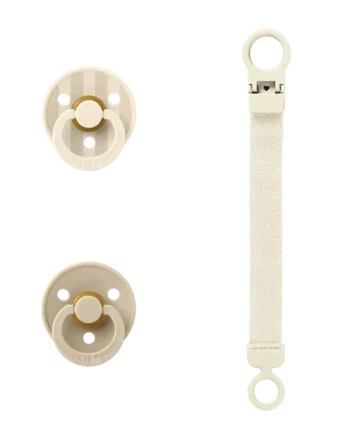 Gavesæt med Sut og Suttesnor fra Bibs - Ivory