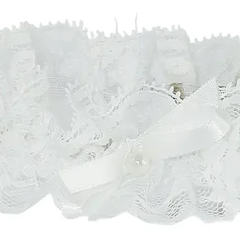 Dåbs Pandebånd i Ivory med Sløjfe og Perle - Elegant Tilbud