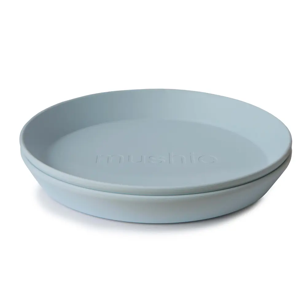 Rund Middagstallerken i Pulverblå fra Mushie - Elegant Design