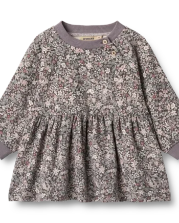 Dorthea Jersey Kjole - Lilla Blomster til Børn