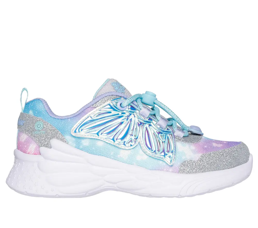 Skechers Dream Racer Wing Brites Sneakers med Blink - Sølv