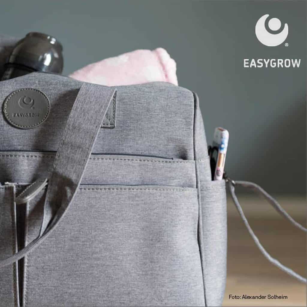 Easygrow Mama Bag – Trendy Grå Pusletaske til Forældre