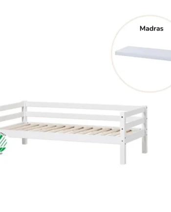 Eco Dream Juniorseng Hvid 70x160 cm med Madras - Ideel til Børn