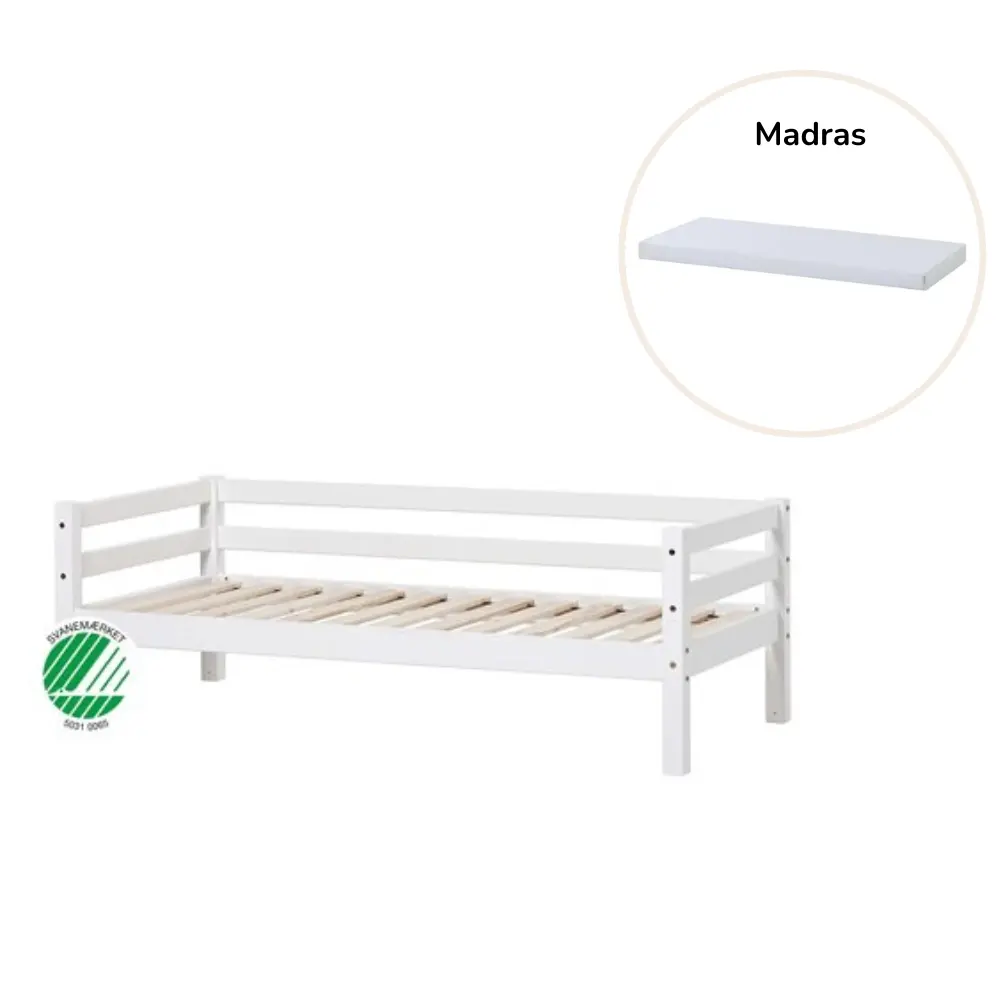 Eco Dream Juniorseng Hvid 70x160 cm med Madras - Ideel til Børn
