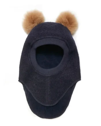 Elefanthue med Alpaca Pompoms i Navy Melange - Udsalg!