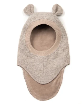 Elefanthue med ører i blød uld - Camel Melange
