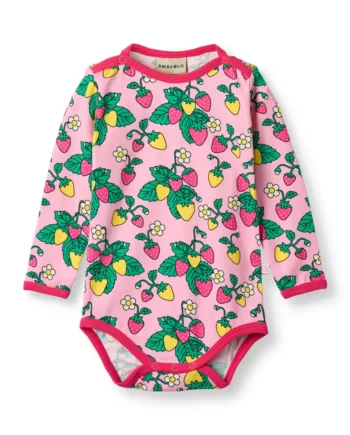 Økologisk Langærmet Baby Body - Pink Fandango Tilbud!