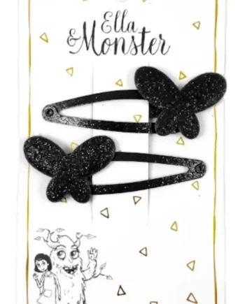 Elegant Hårclips i Sort Sommerfugl - Perfekt til Fest!