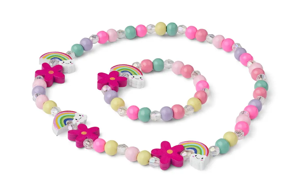 Regnbue Halskæde og Armbånd Sæt - Farverig Festaccessories