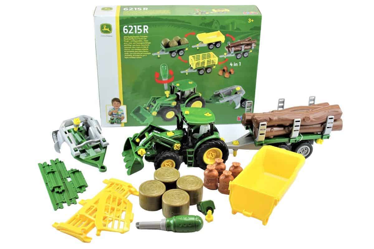 John Deere Traktor med Frontlæsser og Anhænger 4-i-1