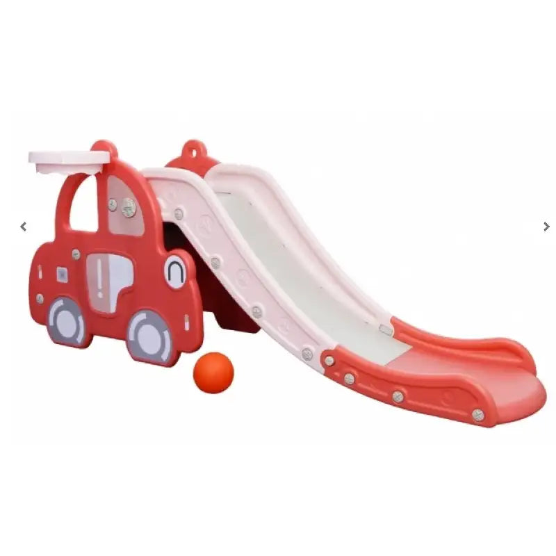Kids Zone Pink Bil med Rutsjebane og Basketball Leg