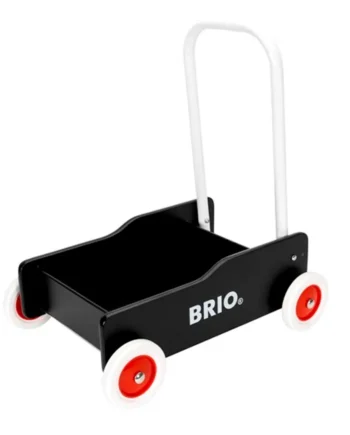 Lære-gå-vogn i sort fra Brio – Støtte til dit barns udvikling!