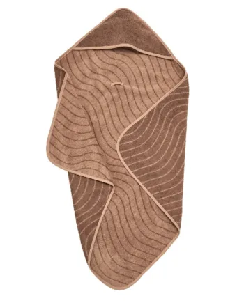 Leander Hættehåndklæde - Woodland - Økologisk Bomuld - Clay