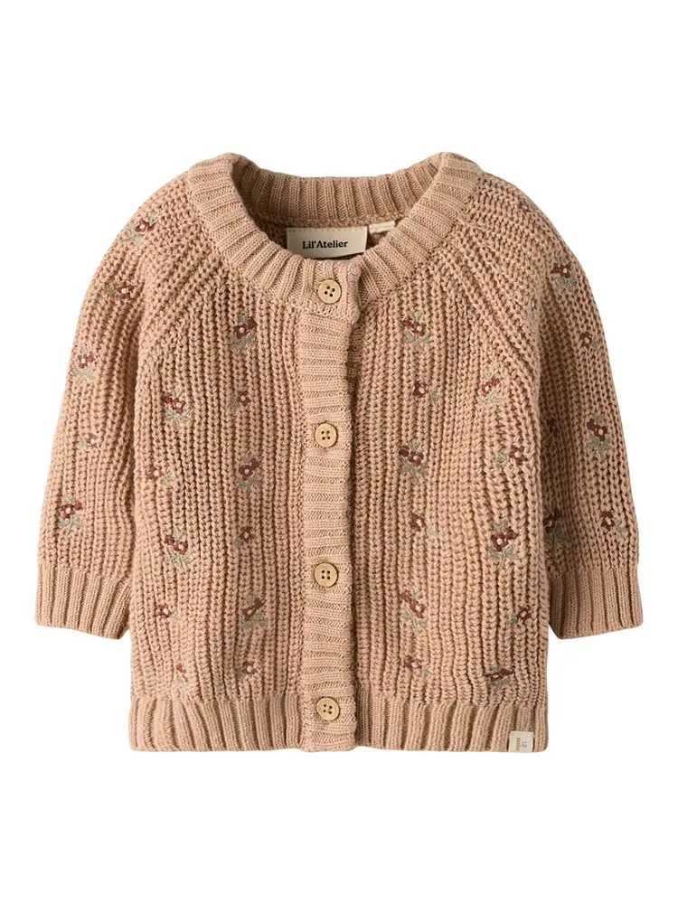 Emlen Langærmet Strik Cardigan - Roebuck på tilbud!