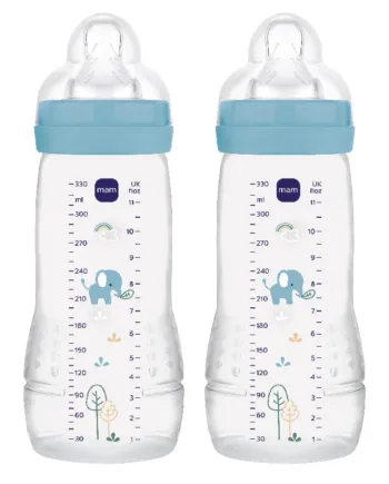 MAM Easy Active Suteflaske 330ml 2-pak Blå - Tilbud!