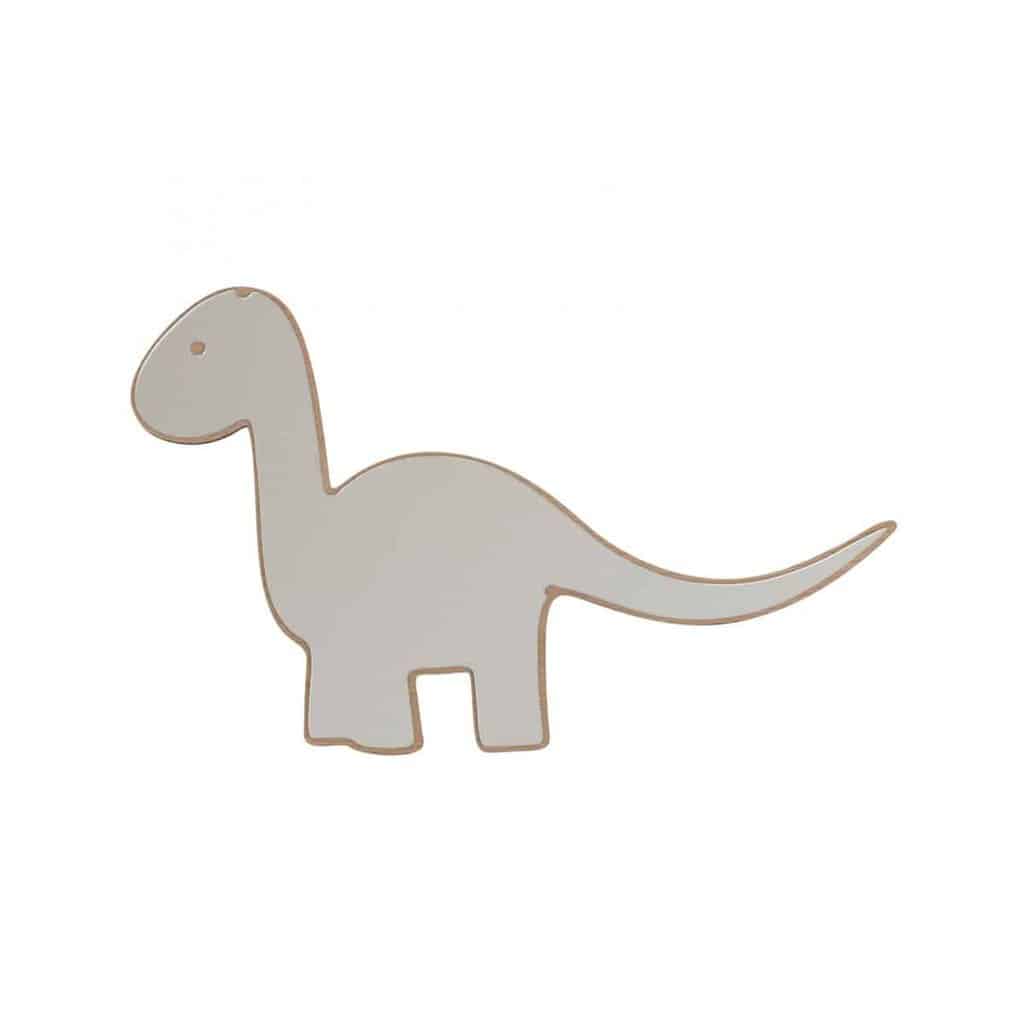 Maseliving Dino Spejl i Egetræ - Sikker Belysning til Børn