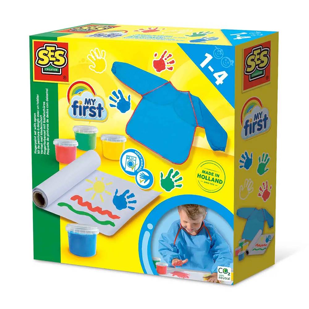 Min Første Fingermaling Sæt med Forklæde - Kreativ Leg!