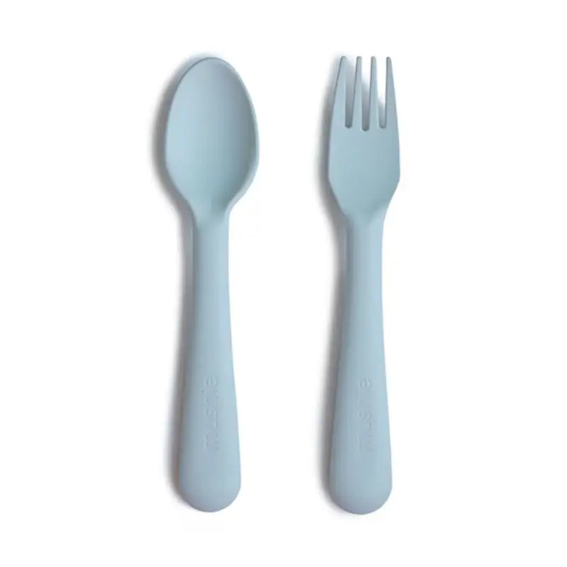 Mushie Bestik Sæt - Gaffel og Ske i Powder Blue