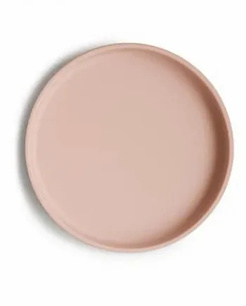 Mushie Skridsikker Silikone Tallerken - Blush til Børn