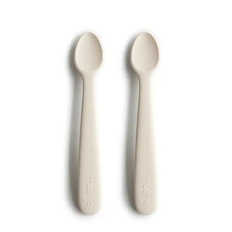 Mushie Silikone Babyskeer - Pakke i Ivory Farve