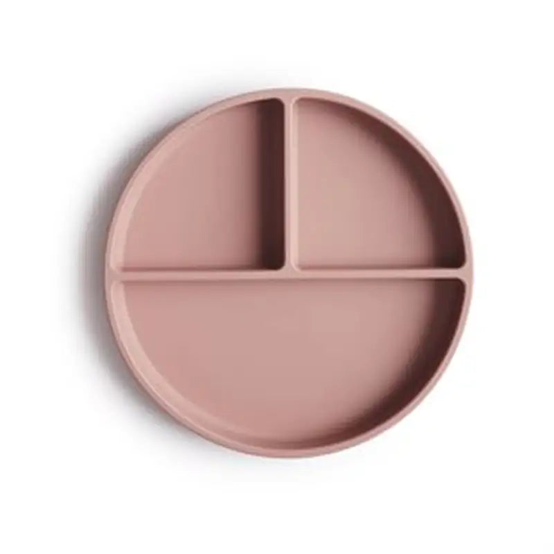 Mushie Skridsikker Silikone Tallerken Tredelt - Blush