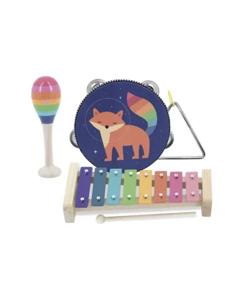 Farverigt musiksæt med 4 instrumenter - Rainbow