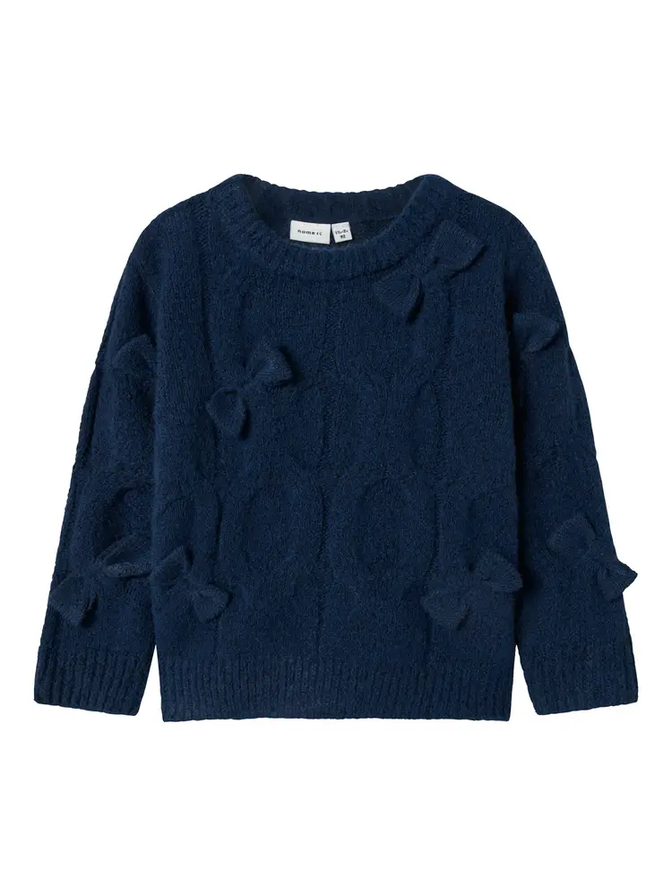 Olivia Striktrøje i Navy Blazer – Trendy Børnetøj