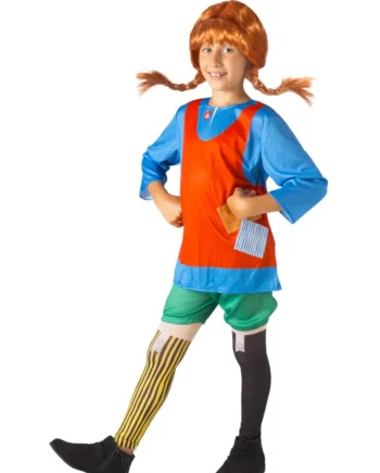 Pippi Langstrømpe Kostume - Rød - Fantastisk Tilbud!