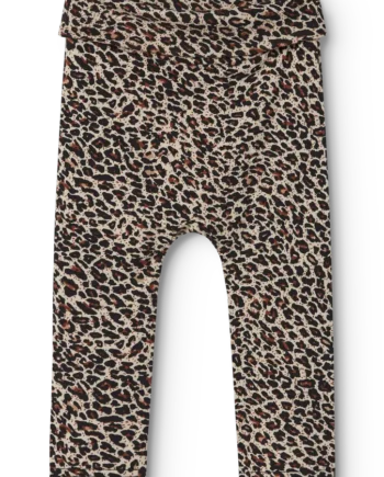 Piva Leo Bukser - Brune Leopardbukser til Nyfødte