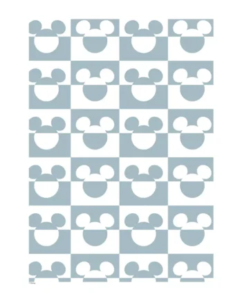 Mickey Mouse Plakat i Blå og Hvid - Perfekt til Børneværelset